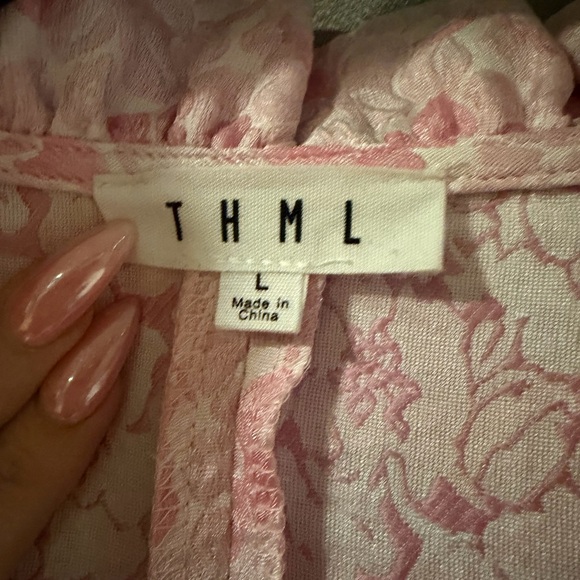 THML Pink Floral Ruffle Dress - Picture 2 of 4